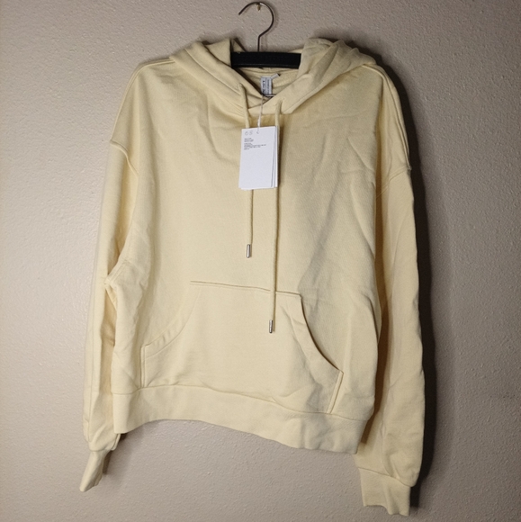 & Other Stories Yellow Hoodie 100% Cotton Boxy Relaxed Fit Boyfriend NEW - Picture 9 of 9